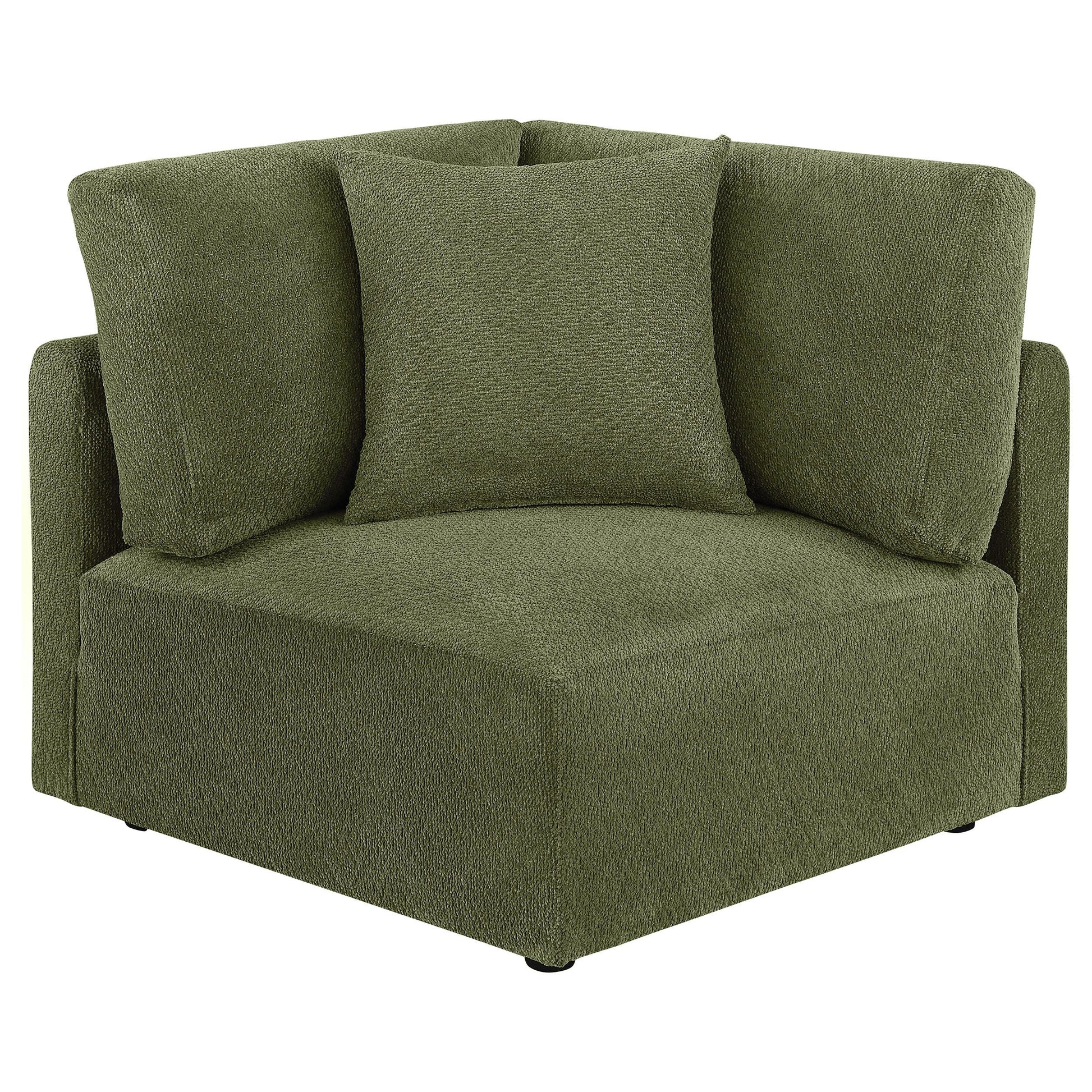  Coaster Furniture Elysia 551896 Chenille Upholstered Modular Corner Chair - Green IMAGE 6