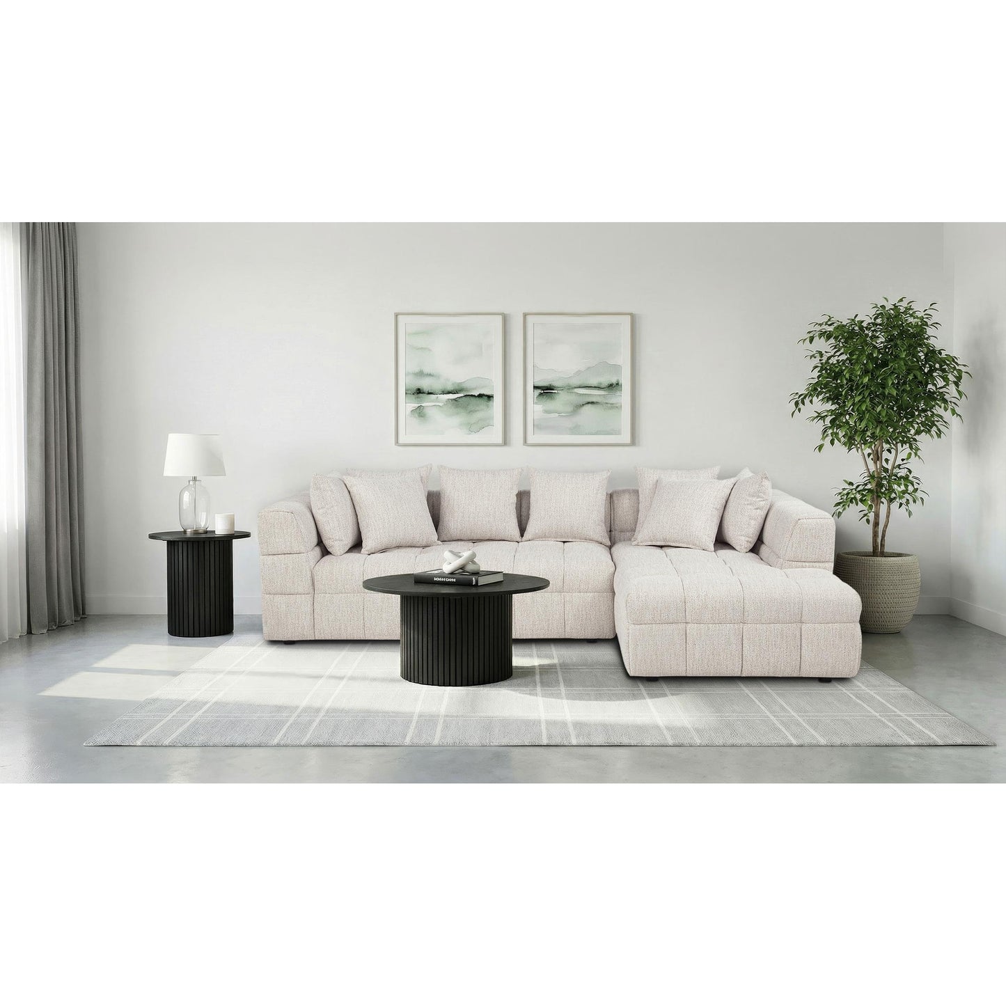  Coaster Furniture Amara 551911-SETB 2-Piece Upholstered Sectional Sofa IMAGE 2