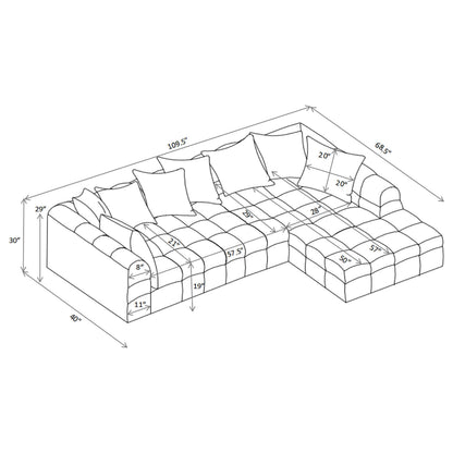  Coaster Furniture Amara 551911-SETB 2-Piece Upholstered Sectional Sofa IMAGE 8