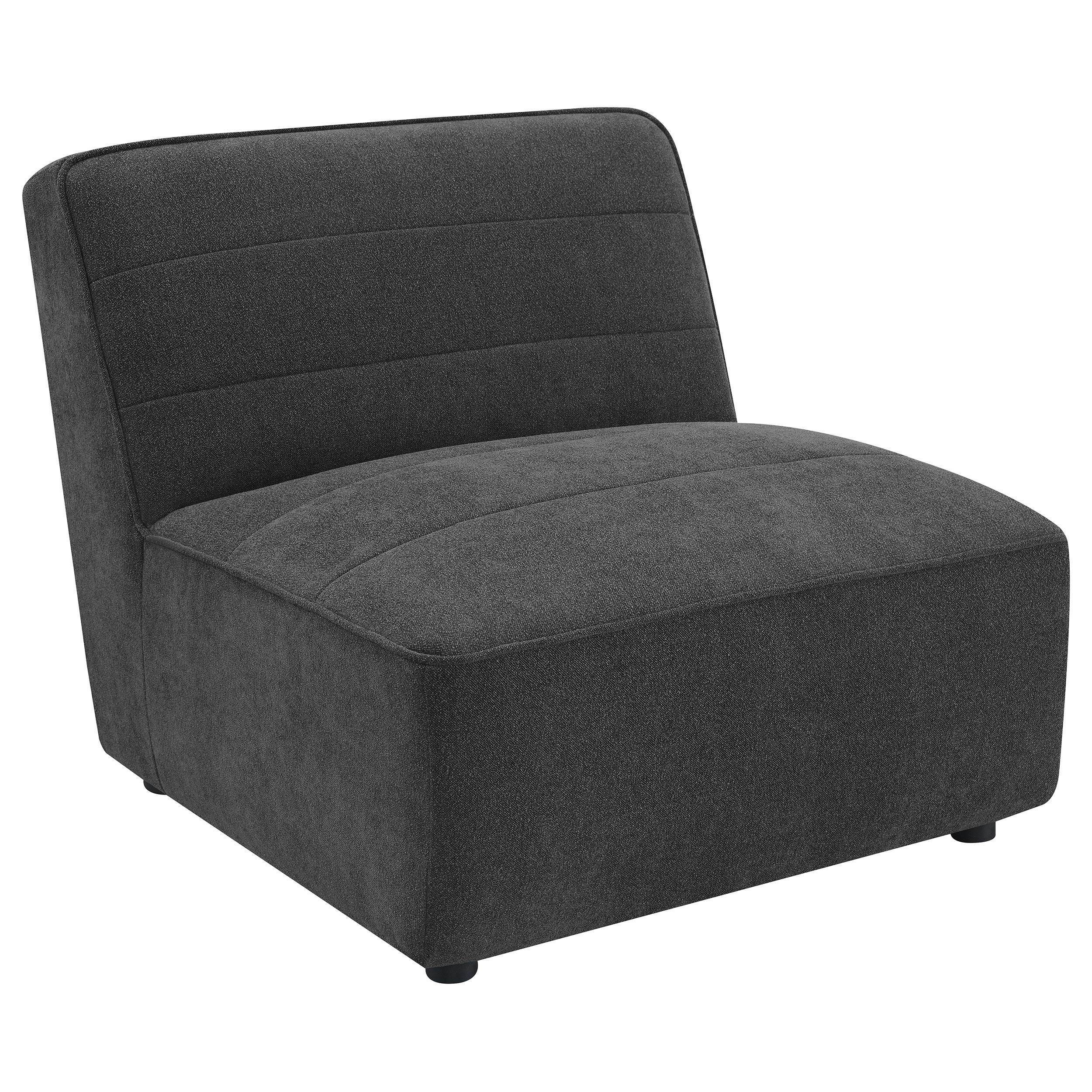  Coaster Furniture Sunny 552081 Upholstered Armless Chair - Dark Charcoal IMAGE 1