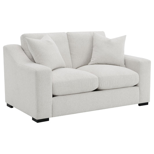  Coaster Furniture Ashlyn 552092 Fabric Upholstered Track Arm Loveseat - Sand IMAGE 1