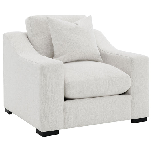  Coaster Furniture Ashlyn 552093 Fabric Upholstered Track Arm Accent Chair - Sand IMAGE 1