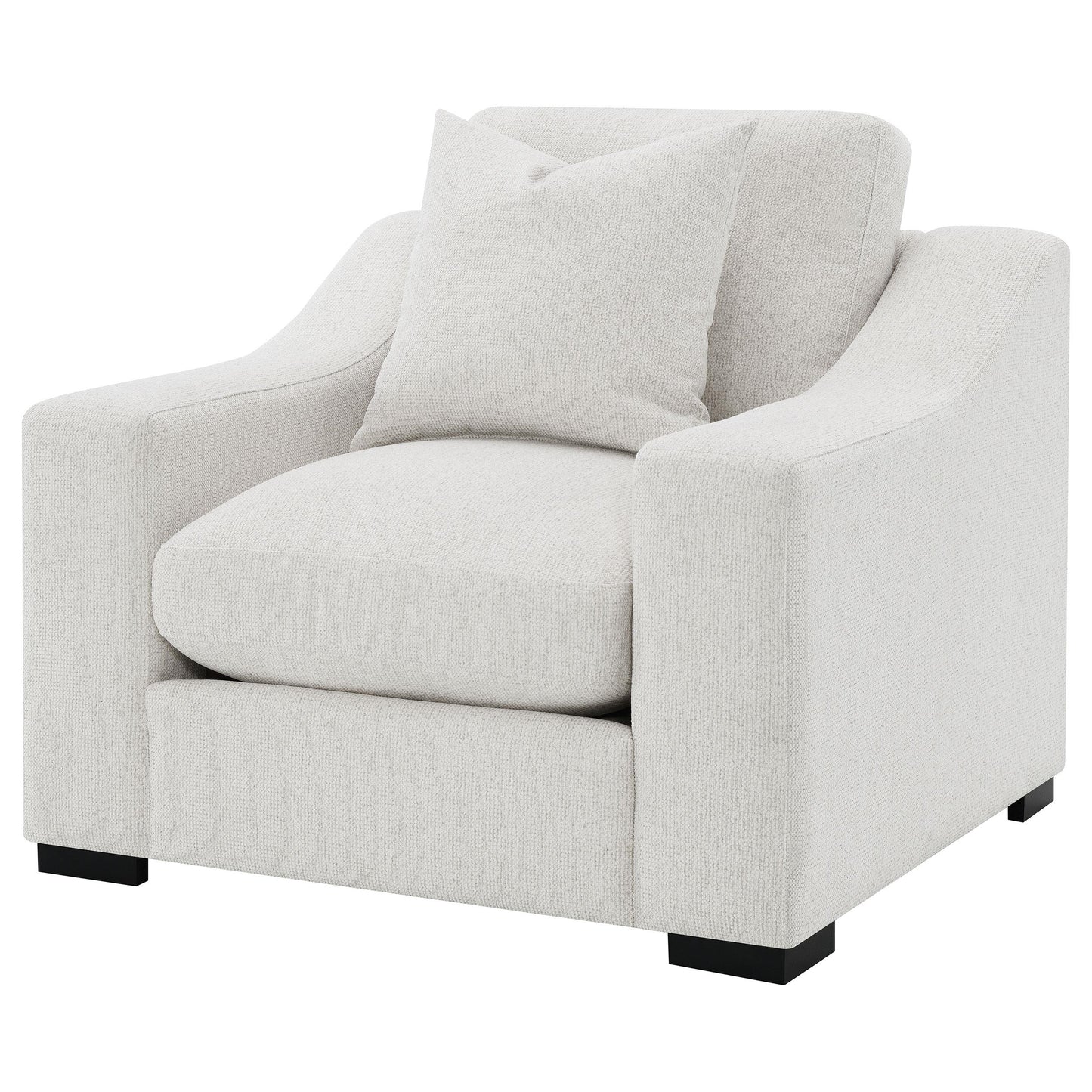  Coaster Furniture Ashlyn 552093 Fabric Upholstered Track Arm Accent Chair - Sand IMAGE 2