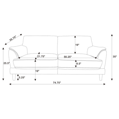  Coaster Furniture Selma 552101 Velvet Upholstered Crescent Arm Sofa - Rust IMAGE 10