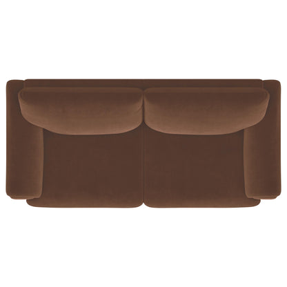  Coaster Furniture Selma 552101 Velvet Upholstered Crescent Arm Sofa - Rust IMAGE 12