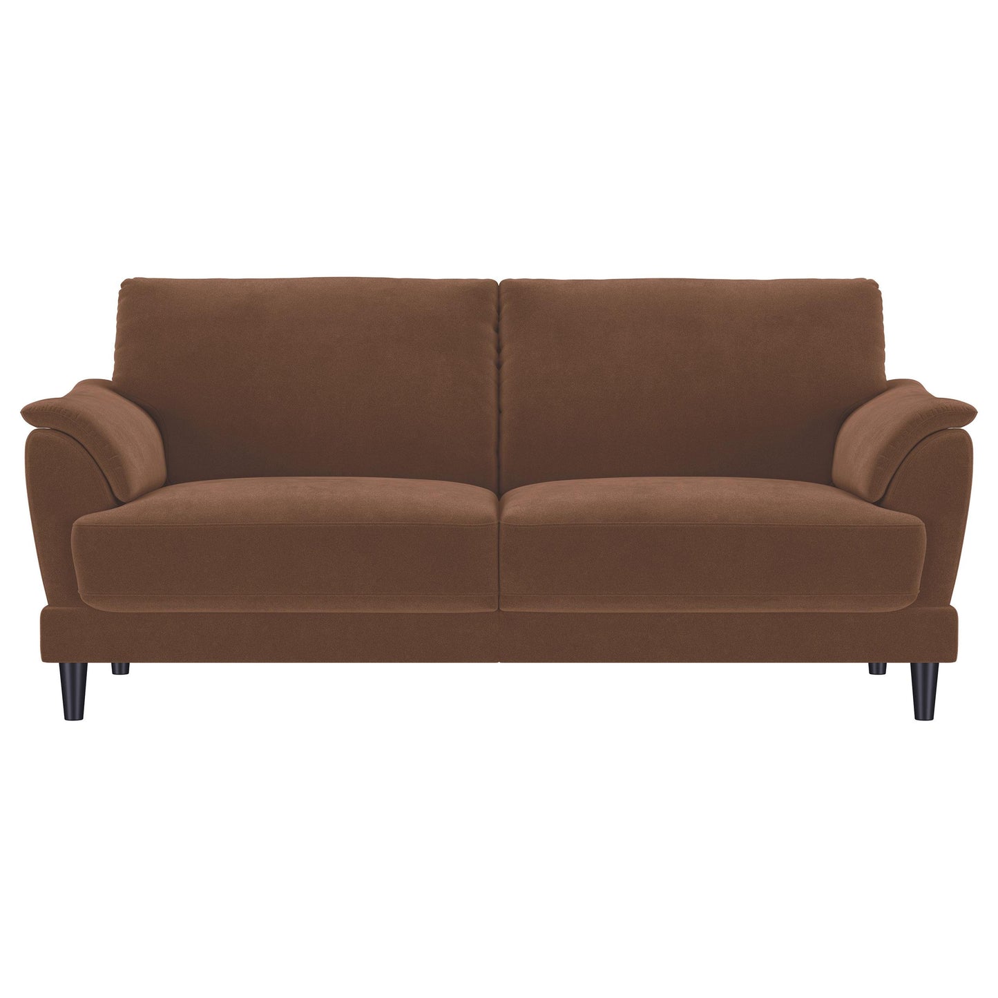  Coaster Furniture Selma 552101 Velvet Upholstered Crescent Arm Sofa - Rust IMAGE 5