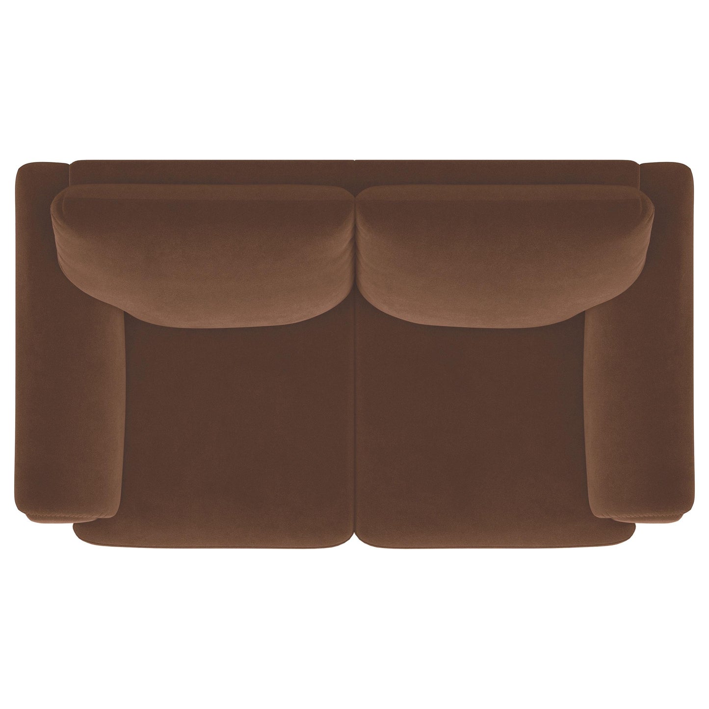  Coaster Furniture Selma 552102 Velvet Upholstered Crescent Arm Loveseat - Rust IMAGE 7
