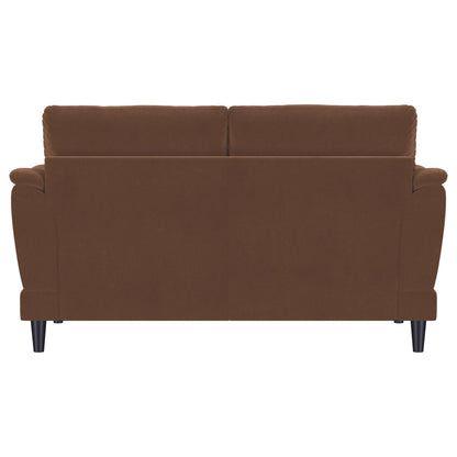  Coaster Furniture Selma 552102 Velvet Upholstered Crescent Arm Loveseat - Rust IMAGE 8