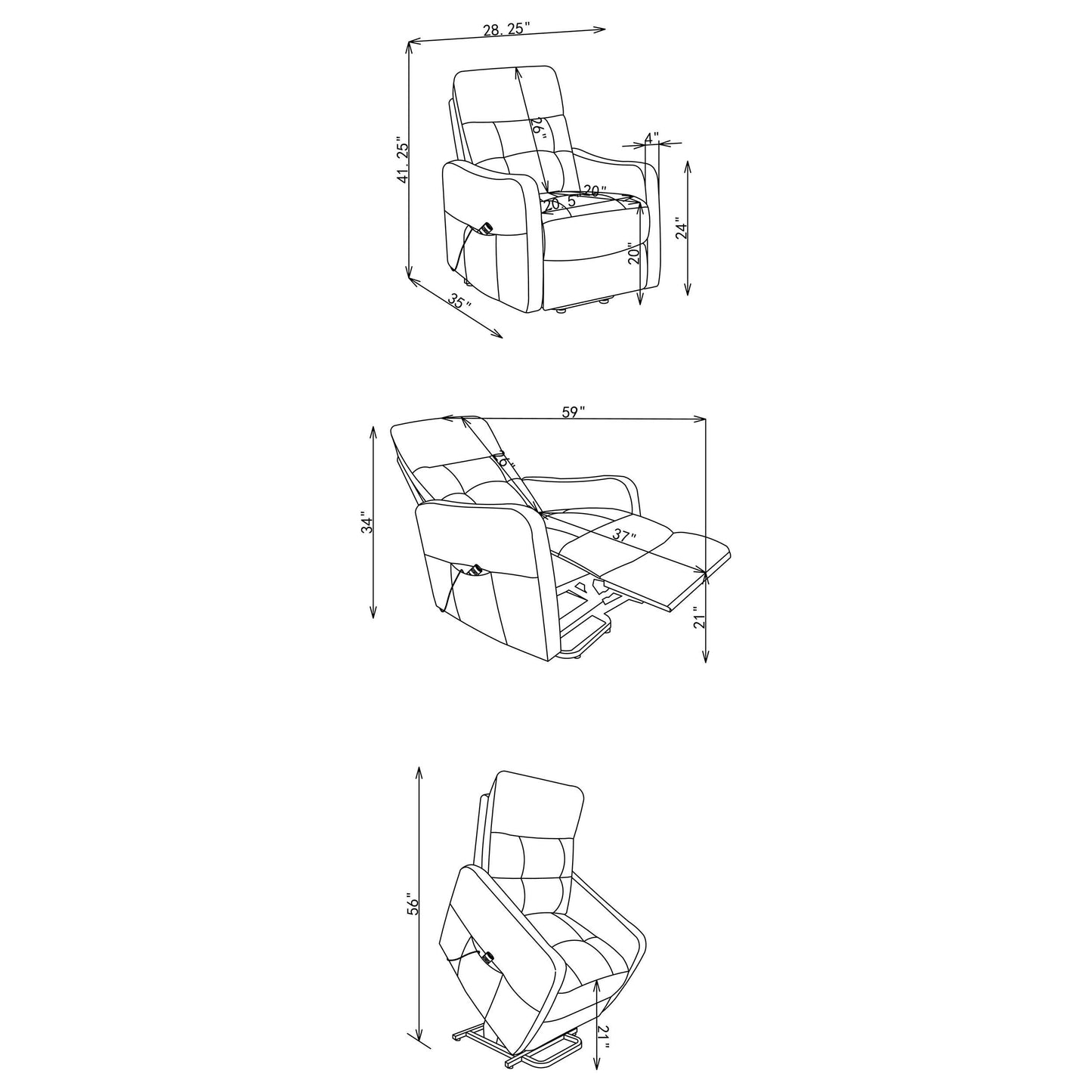  Coaster Furniture Dayes 600130P Upholstered Power Lift Recliner Chair - Light Grey IMAGE 14