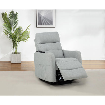  Coaster Furniture Dayes 600130P Upholstered Power Lift Recliner Chair - Light Grey IMAGE 2