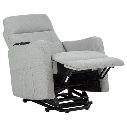  Coaster Furniture Dayes 600130P Upholstered Power Lift Recliner Chair - Light Grey IMAGE 3