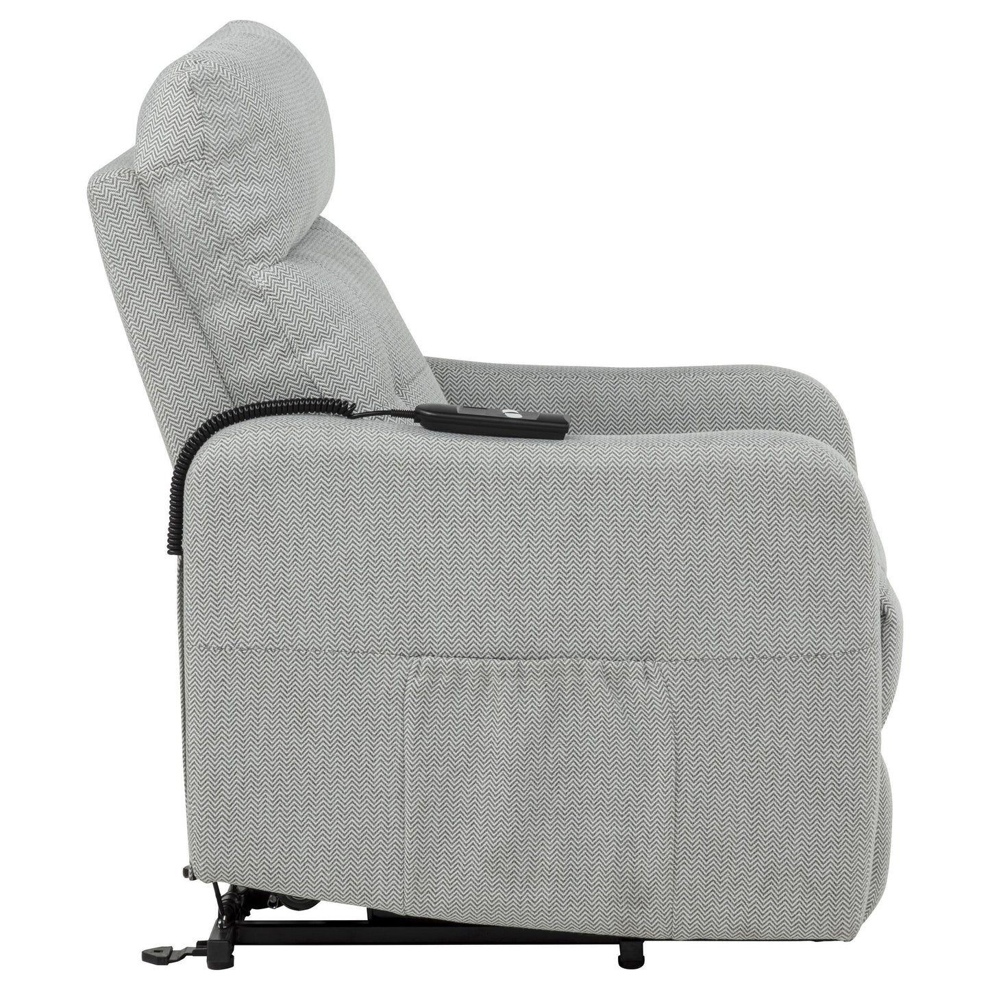  Coaster Furniture Dayes 600130P Upholstered Power Lift Recliner Chair - Light Grey IMAGE 4