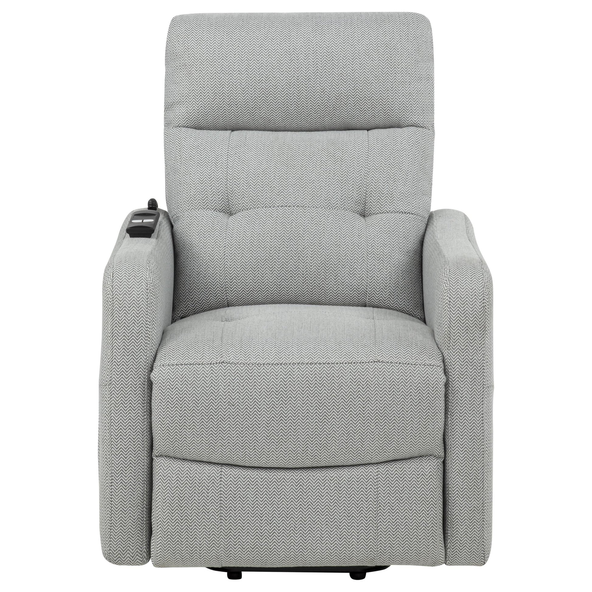  Coaster Furniture Dayes 600130P Upholstered Power Lift Recliner Chair - Light Grey IMAGE 6