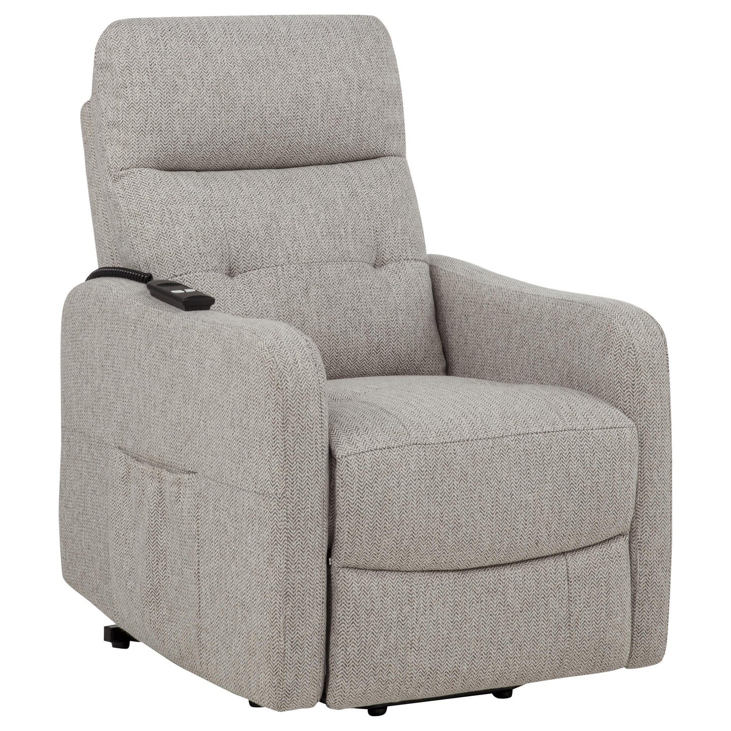  Coaster Furniture Dayes 600131P Upholstered Power Lift Recliner Chair - Taupe IMAGE 1