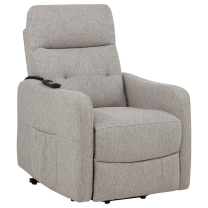  Coaster Furniture Dayes 600131P Upholstered Power Lift Recliner Chair - Taupe IMAGE 1