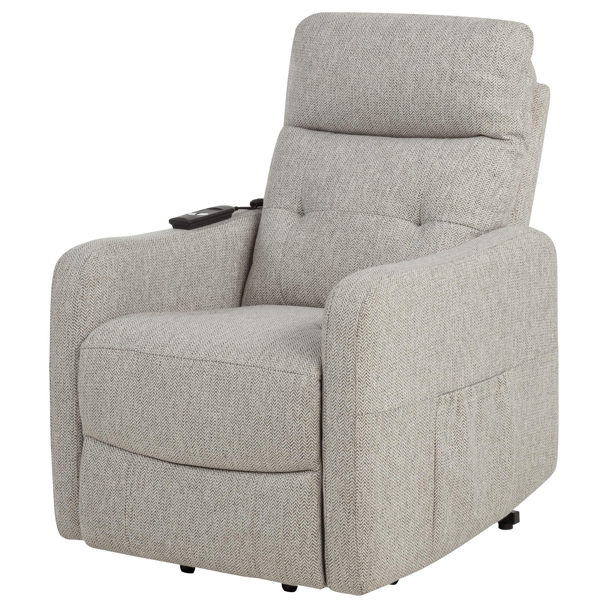  Coaster Furniture Dayes 600131P Upholstered Power Lift Recliner Chair - Taupe IMAGE 8