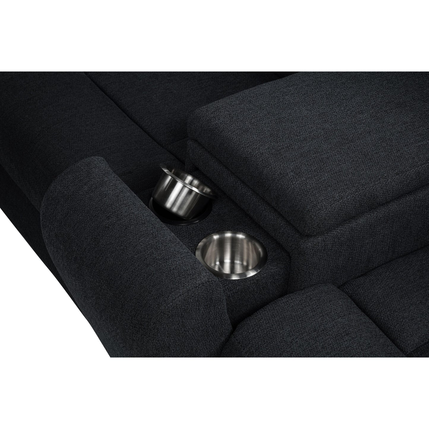  Coaster Furniture Hagen 600500P Upholstered Power Reclining Sectional Sofa - Steel Grey IMAGE 12