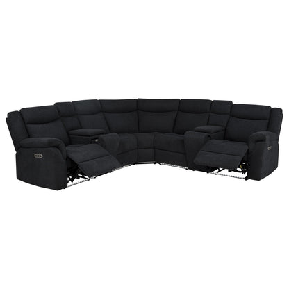  Coaster Furniture Hagen 600500P Upholstered Power Reclining Sectional Sofa - Steel Grey IMAGE 7