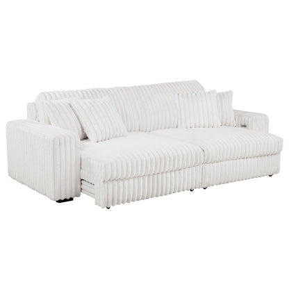  Coaster Furniture Jacana 600535P Corduroy Upholstered Dual Power Chaise Sofa - Ivory IMAGE 10