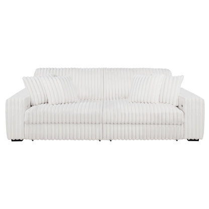  Coaster Furniture Jacana 600535P Corduroy Upholstered Dual Power Chaise Sofa - Ivory IMAGE 5