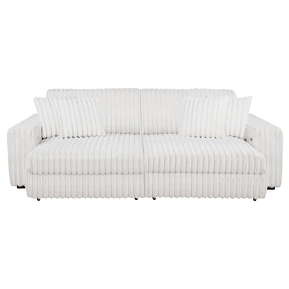  Coaster Furniture Jacana 600535P Corduroy Upholstered Dual Power Chaise Sofa - Ivory IMAGE 8