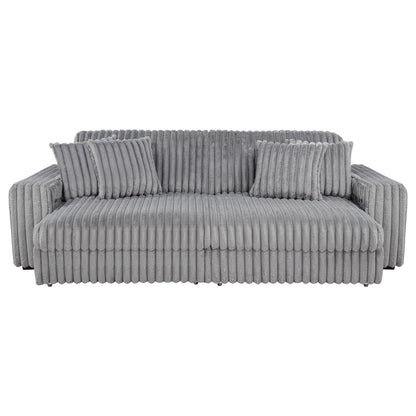  Coaster Furniture Jacana 600536P Corduroy Upholstered Dual Power Chaise Sofa - Grey IMAGE 8