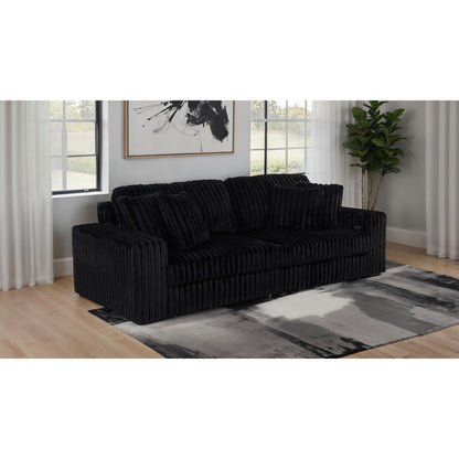  Coaster Furniture Jacana 600537P Corduroy Upholstered Dual Power Chaise Sofa - Black IMAGE 2