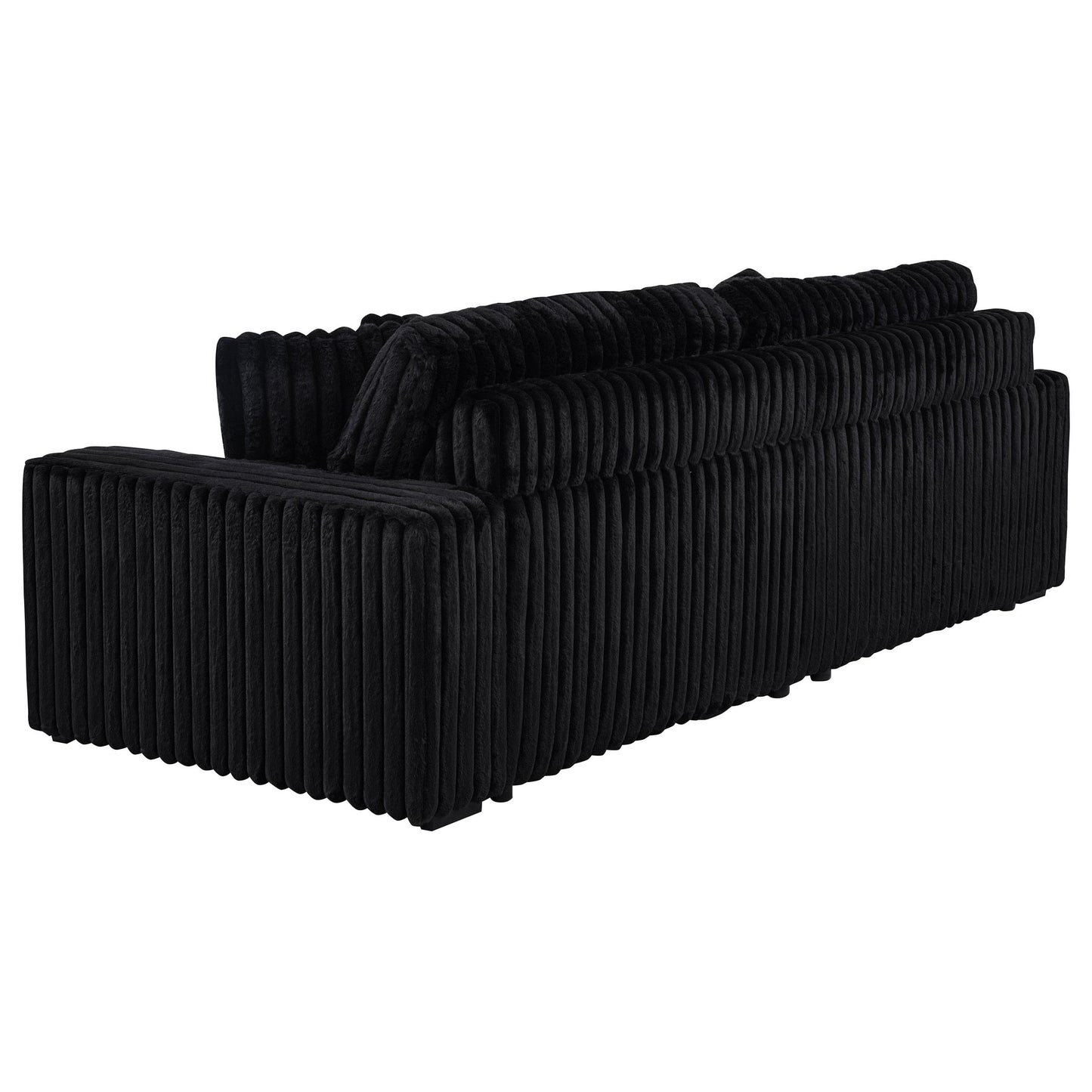  Coaster Furniture Jacana 600537P Corduroy Upholstered Dual Power Chaise Sofa - Black IMAGE 9