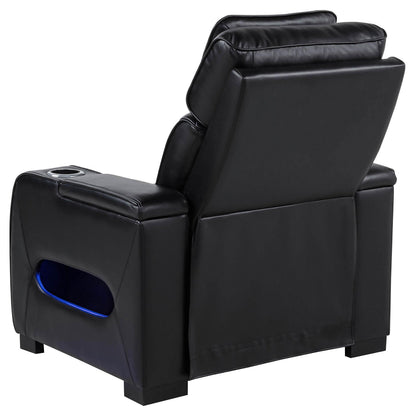  Coaster Furniture Zuma 603253PP Faux Leather Upholstered Dual Power LED Recliner - Black IMAGE 8