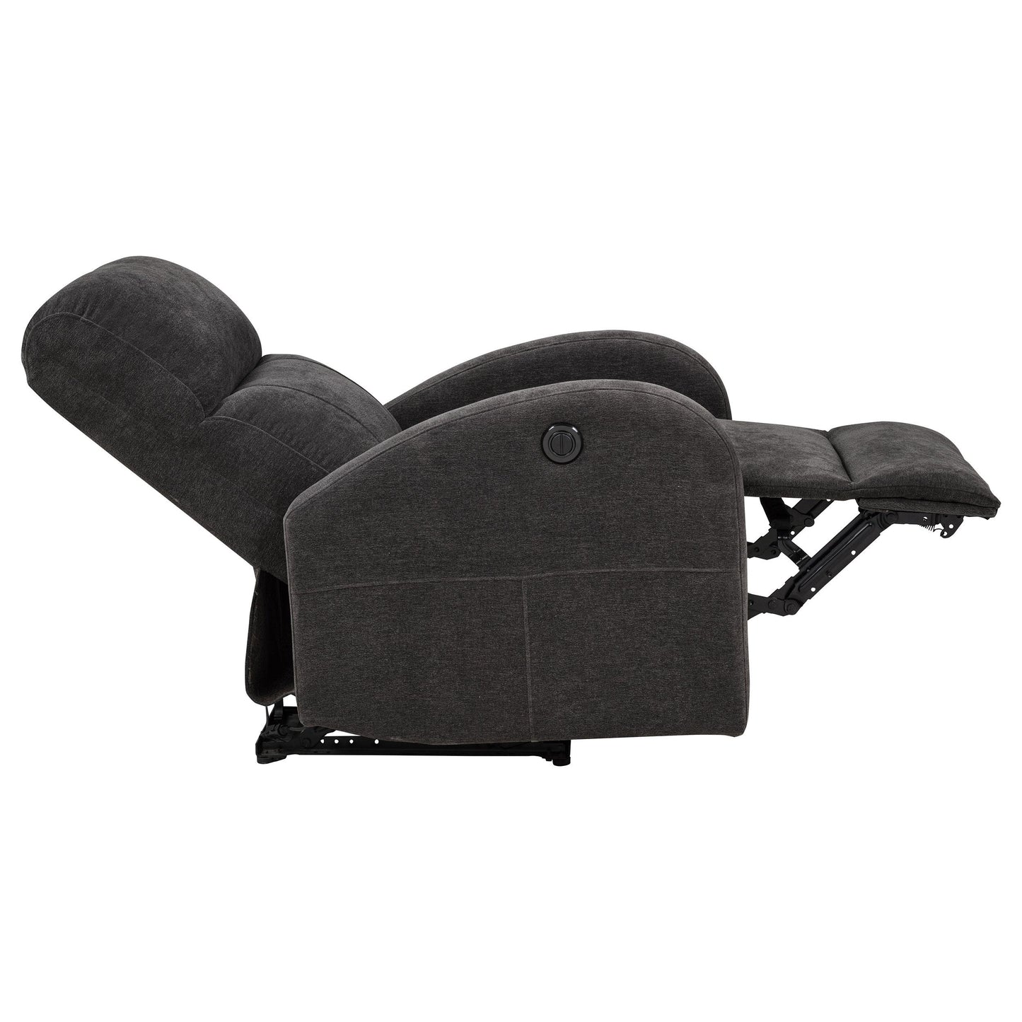  Coaster Furniture Grant 603293P Fabric Upholstered Power Recliner Chair - Charcoal Grey IMAGE 1