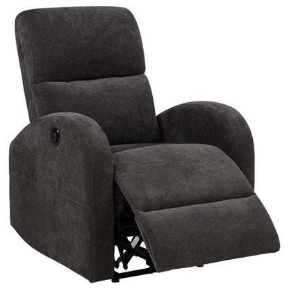  Coaster Furniture Grant 603293P Fabric Upholstered Power Recliner Chair - Charcoal Grey IMAGE 2