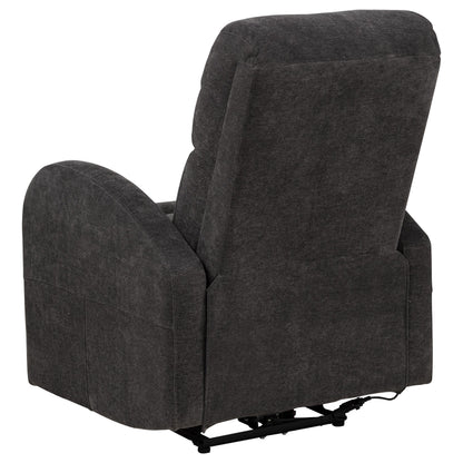  Coaster Furniture Grant 603293P Fabric Upholstered Power Recliner Chair - Charcoal Grey IMAGE 4