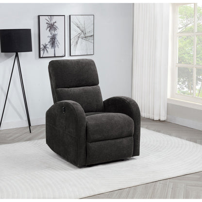  Coaster Furniture Grant 603293P Fabric Upholstered Power Recliner Chair - Charcoal Grey IMAGE 6