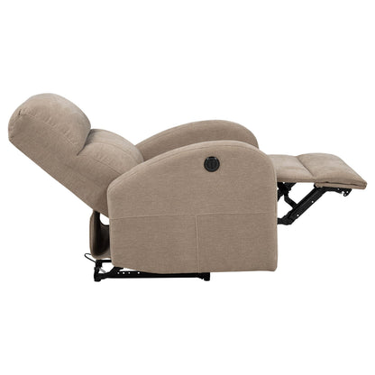  Coaster Furniture Grant 603303P Fabric Upholstered Power Recliner Chair - Camel IMAGE 1