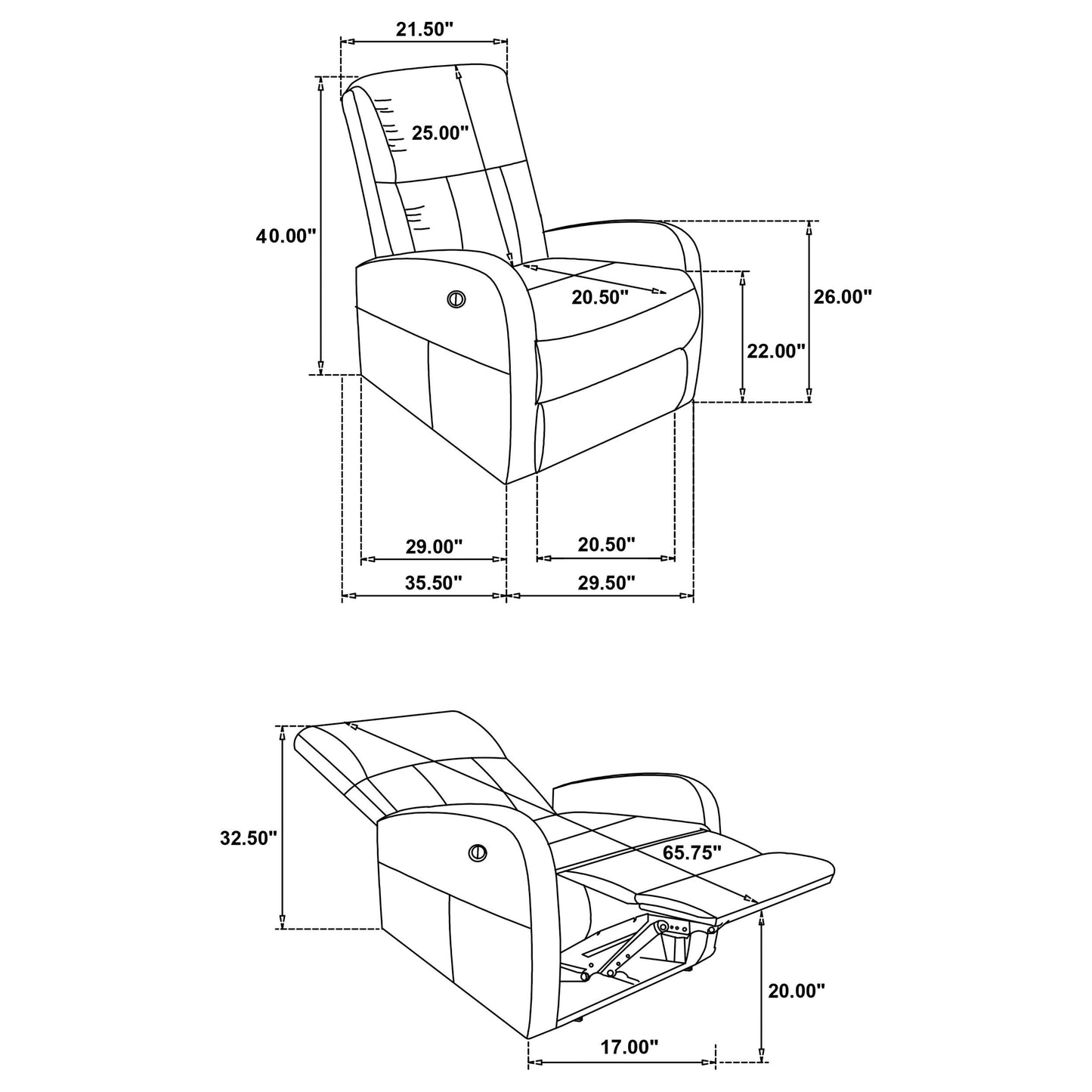  Coaster Furniture Grant 603303P Fabric Upholstered Power Recliner Chair - Camel IMAGE 11