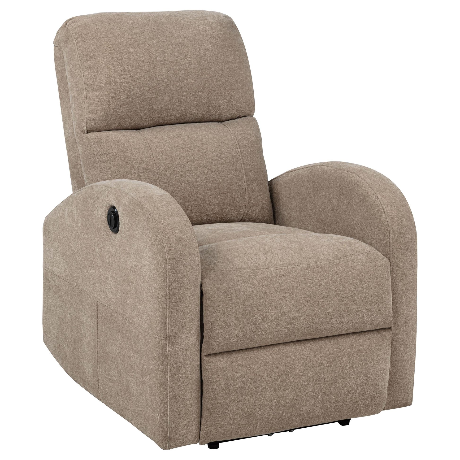  Coaster Furniture Grant 603303P Fabric Upholstered Power Recliner Chair - Camel IMAGE 3