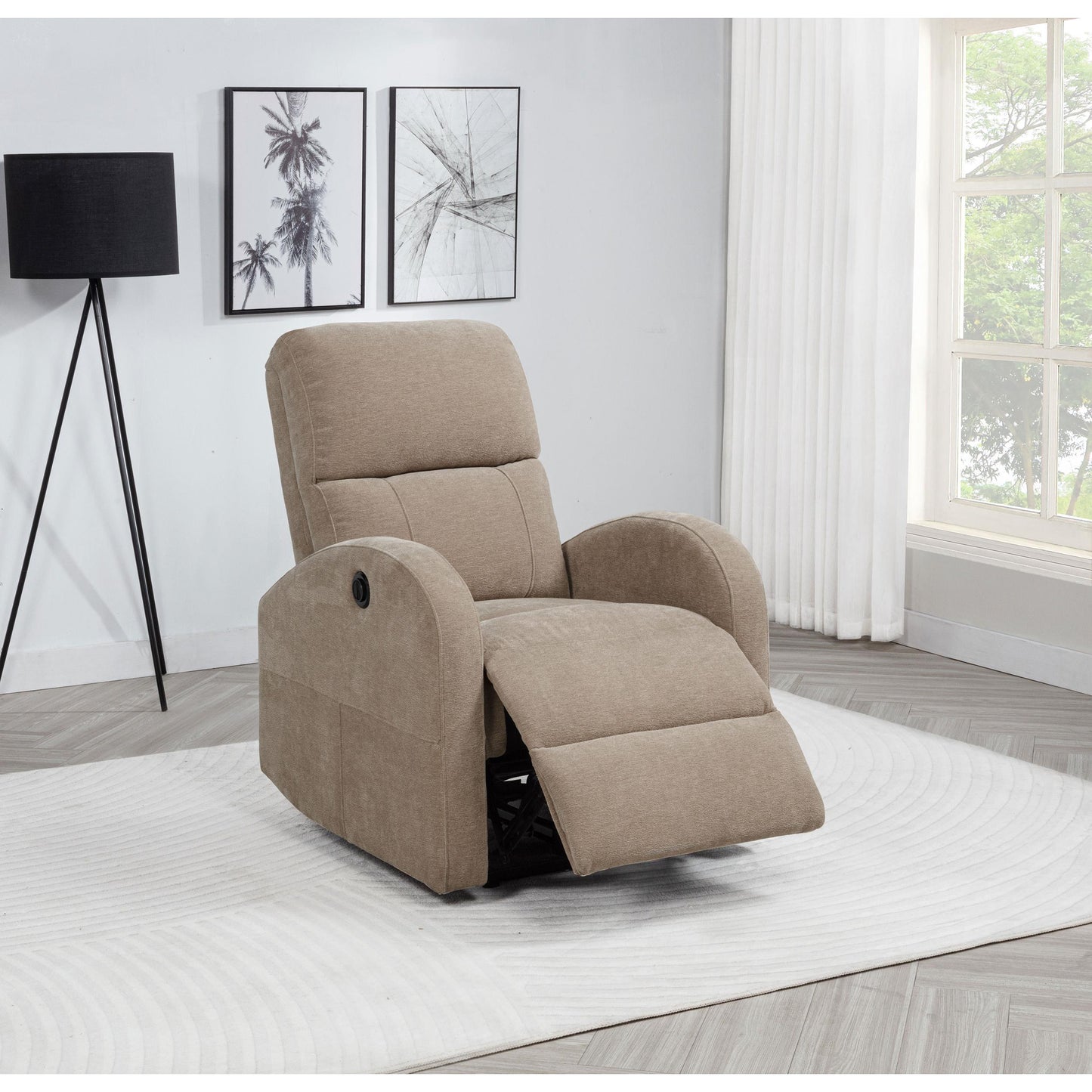  Coaster Furniture Grant 603303P Fabric Upholstered Power Recliner Chair - Camel IMAGE 8