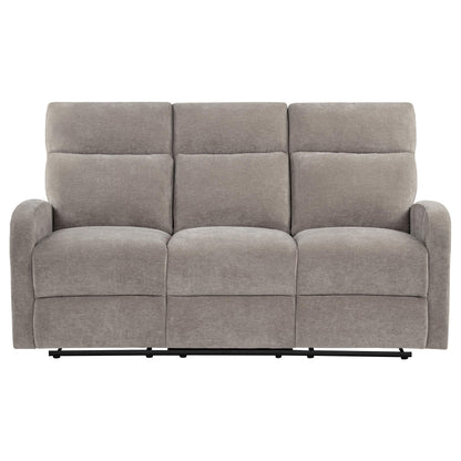  Coaster Furniture Hamilton 603371 Chenille Upholstered Manual Reclining Sofa - Sand IMAGE 2