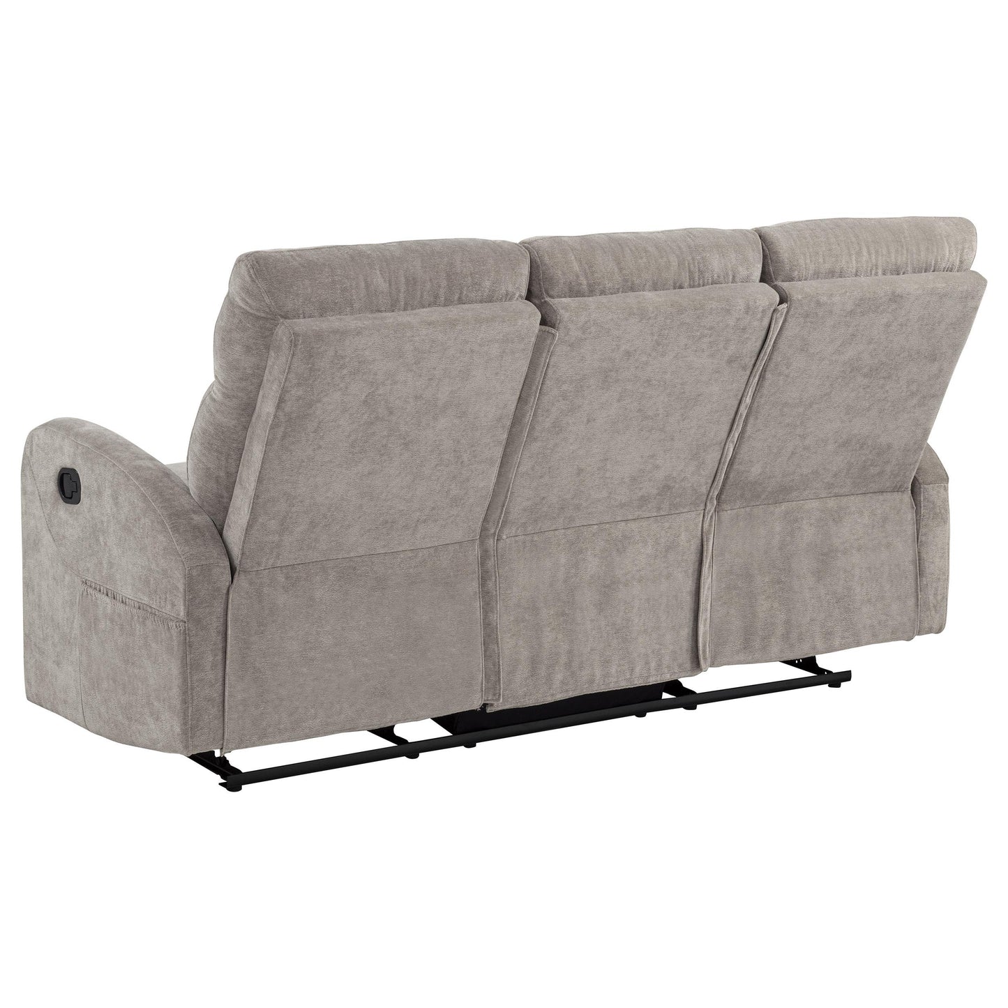  Coaster Furniture Hamilton 603371 Chenille Upholstered Manual Reclining Sofa - Sand IMAGE 5