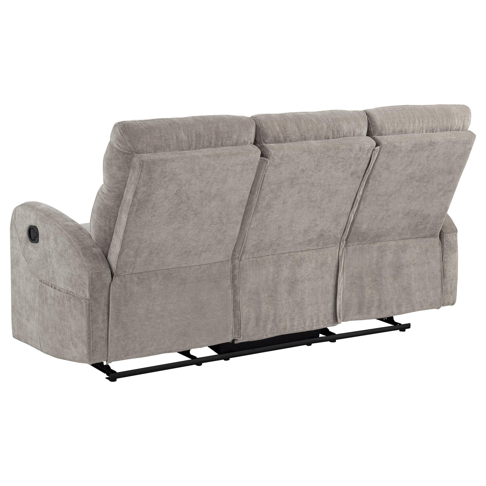  Coaster Furniture Hamilton 603371 Chenille Upholstered Manual Reclining Sofa - Sand IMAGE 5