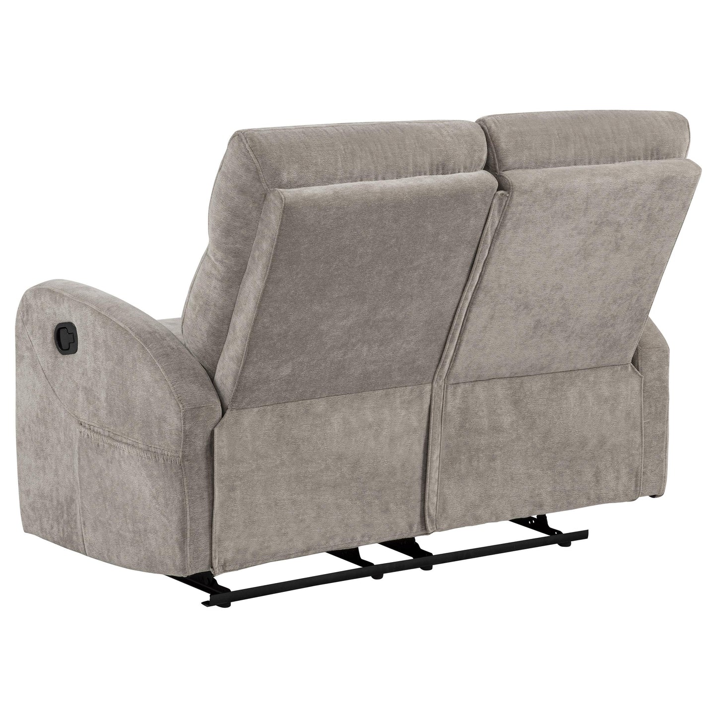  Coaster Furniture Hamilton 603372 Chenille Upholstered Manual Reclining Loveseat - Sand IMAGE 4
