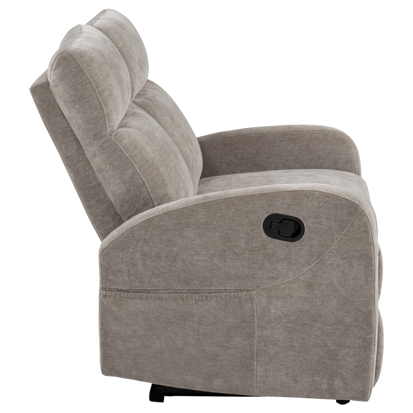  Coaster Furniture Hamilton 603372 Chenille Upholstered Manual Reclining Loveseat - Sand IMAGE 5
