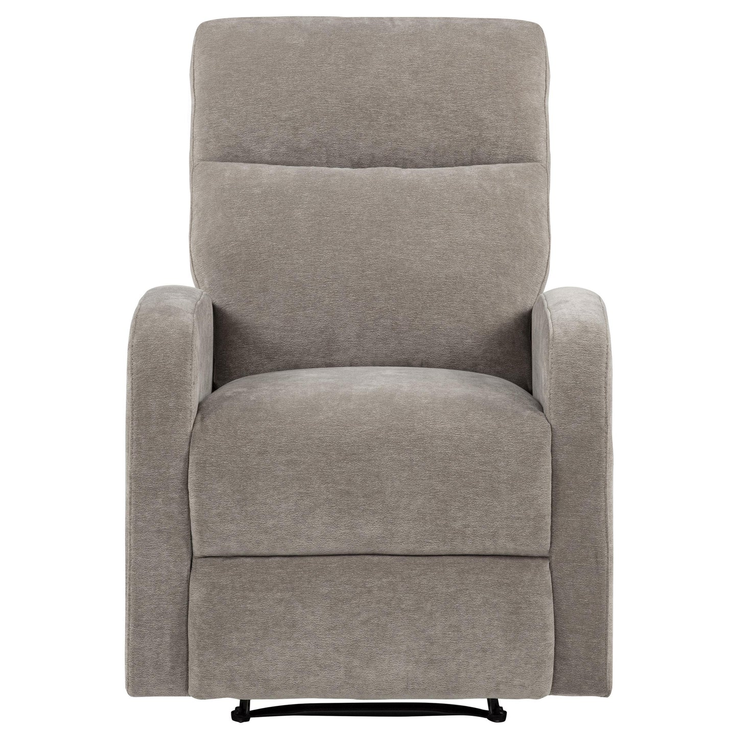  Coaster Furniture Hamilton 603373 Chenille Upholstered Manual Glider Recliner - Sand IMAGE 1
