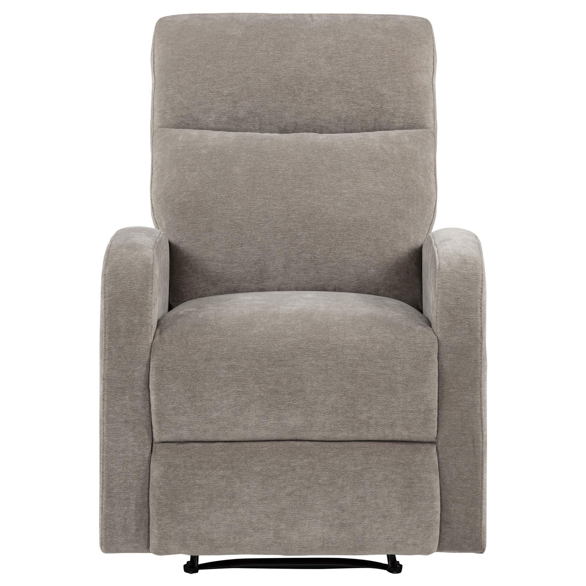  Coaster Furniture Hamilton 603373 Chenille Upholstered Manual Glider Recliner - Sand IMAGE 1