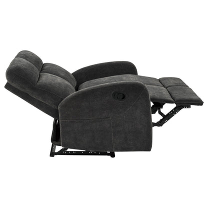  Coaster Furniture Hamilton 603375 Chenille Upholstered Manual Reclining Loveseat - Charcoal Grey IMAGE 11