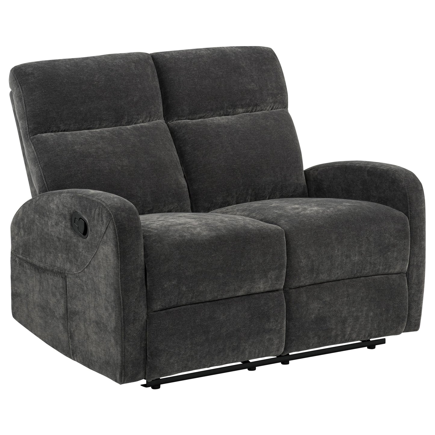  Coaster Furniture Hamilton 603375 Chenille Upholstered Manual Reclining Loveseat - Charcoal Grey IMAGE 12