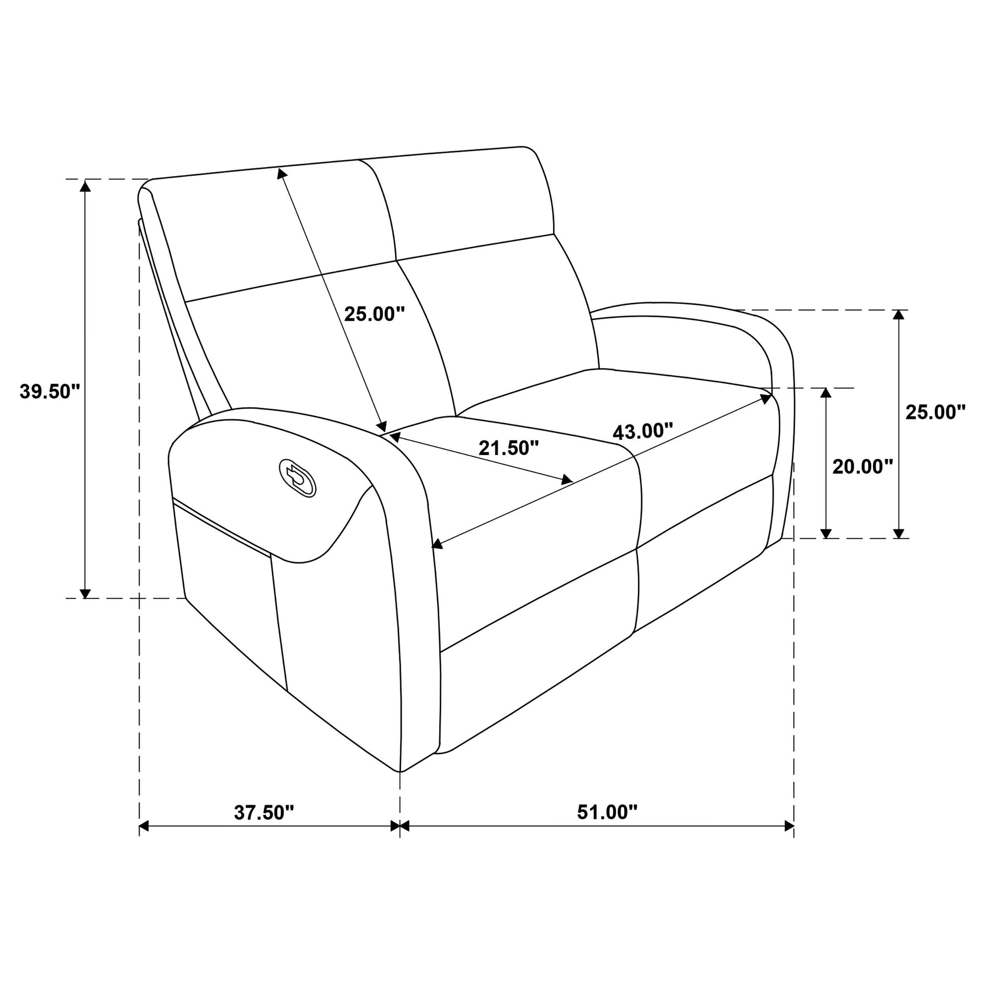  Coaster Furniture Hamilton 603375 Chenille Upholstered Manual Reclining Loveseat - Charcoal Grey IMAGE 6