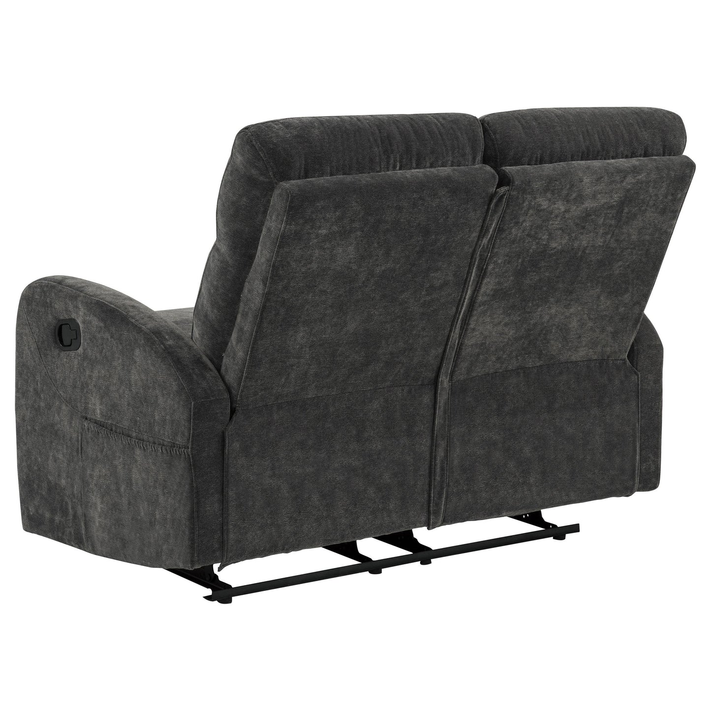  Coaster Furniture Hamilton 603375 Chenille Upholstered Manual Reclining Loveseat - Charcoal Grey IMAGE 8
