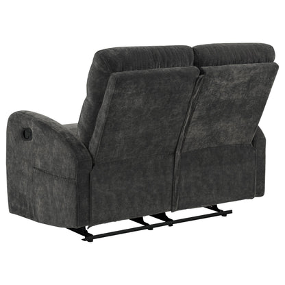  Coaster Furniture Hamilton 603375 Chenille Upholstered Manual Reclining Loveseat - Charcoal Grey IMAGE 8