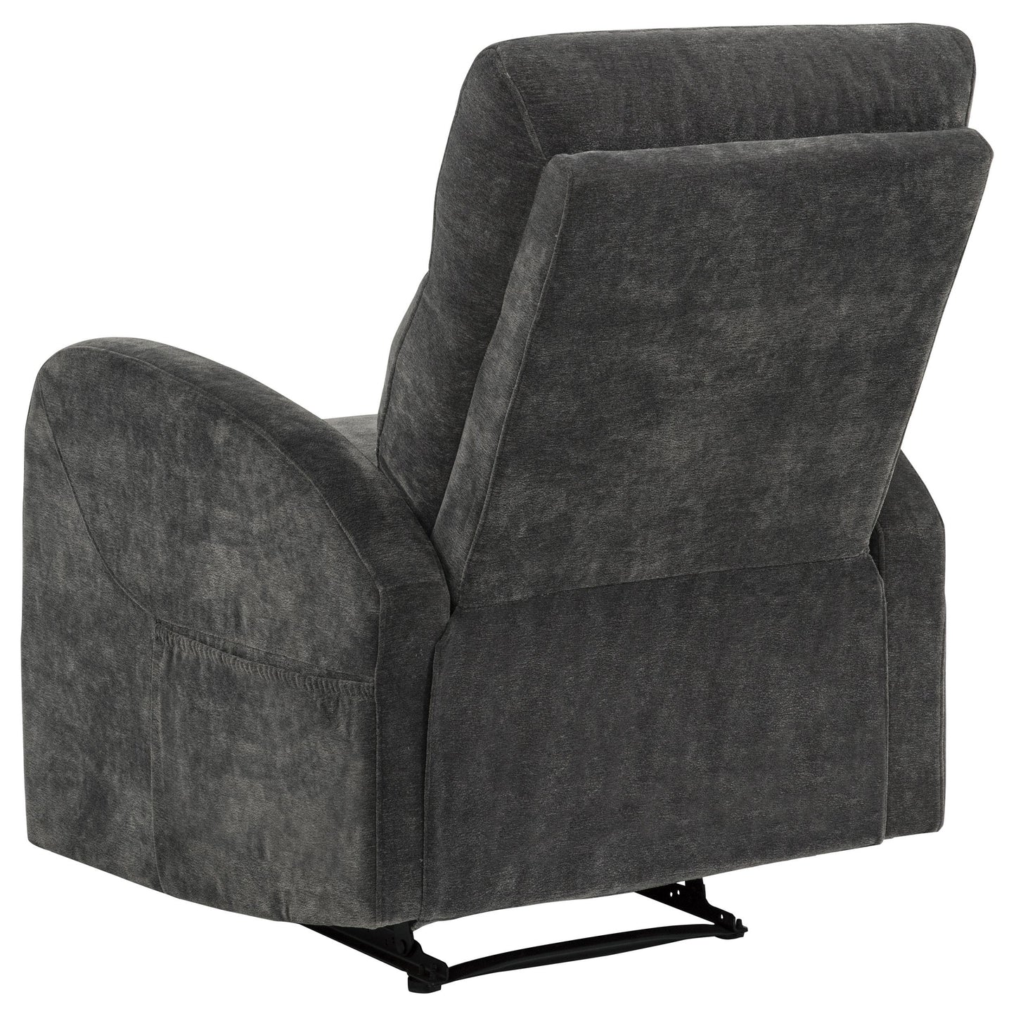  Coaster Furniture Hamilton 603376 Chenille Upholstered Manual Glider Recliner - Charcoal Grey IMAGE 10